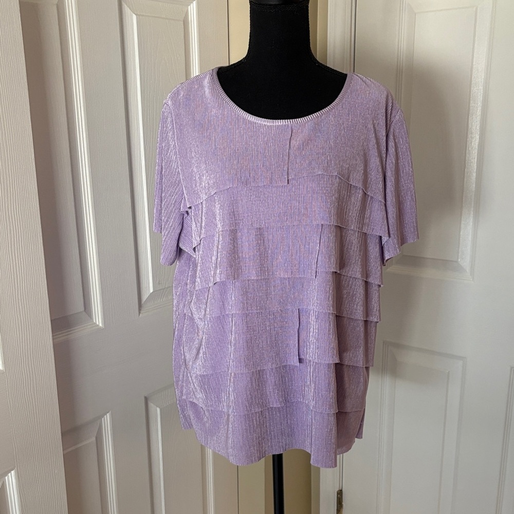 Alfred Dunner Lilac Tiered Women's Blouse